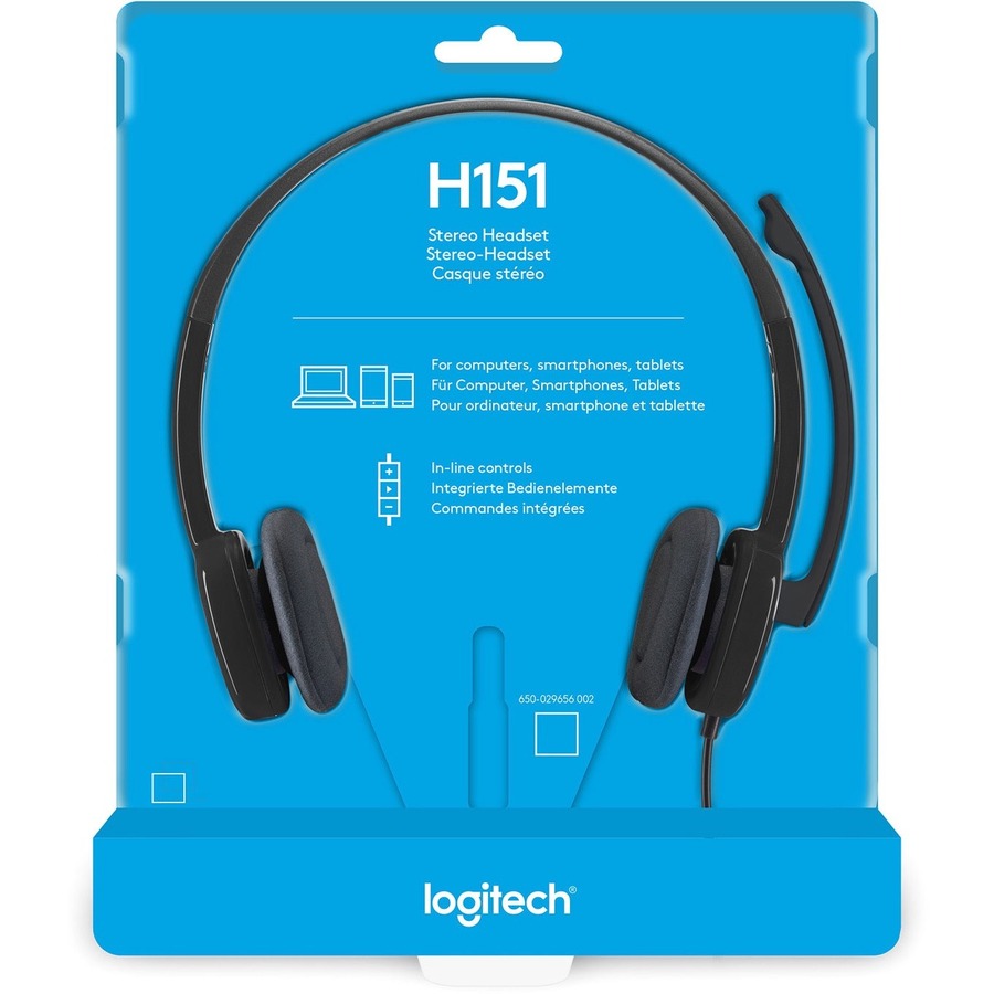 H151 Binaural Over The Head Headset, Black