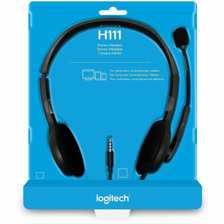 H111 Binaural Over The Head Headset, Black/Silver