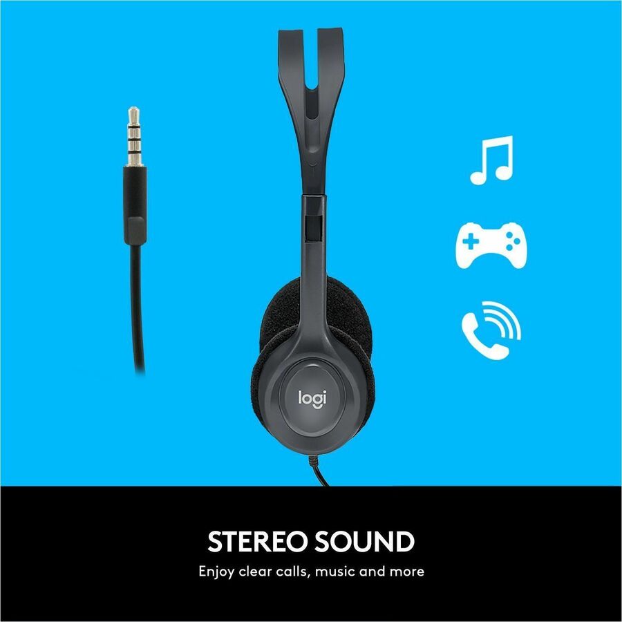 H111 Binaural Over The Head Headset, Black/Silver