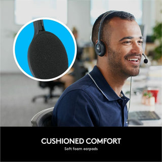 H111 Binaural Over The Head Headset, Black/Silver