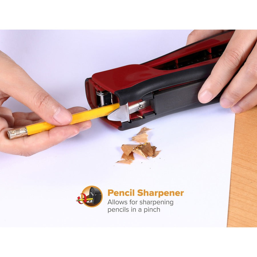 Dynamo Stapler, 20-Sheet Capacity, Red