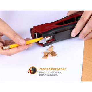Dynamo Stapler, 20-Sheet Capacity, Red