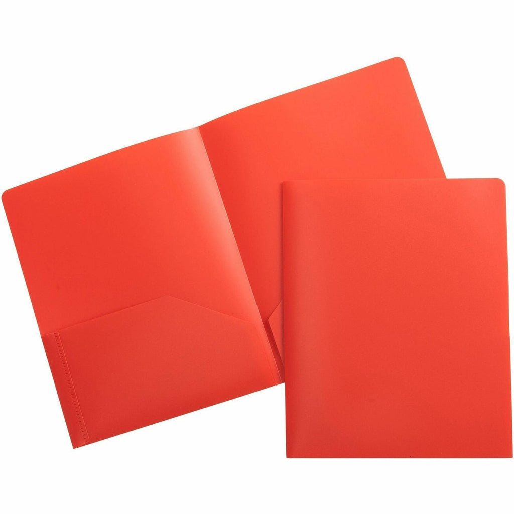Business Source Letter Portfolio - 8 1/2" x 11" - 30 Sheet Capacity - 2 Pocket(s) - Red - 1 Each