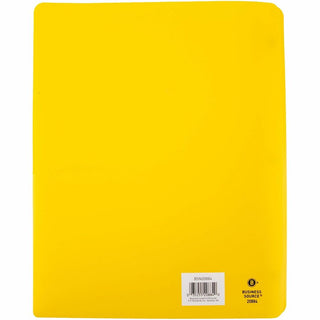 Business Source Letter Portfolio - 8 1/2" x 11" - 50 Sheet Capacity - 3 x Prong Fastener(s) - 2 Pocket(s) - Yellow - 1 Each