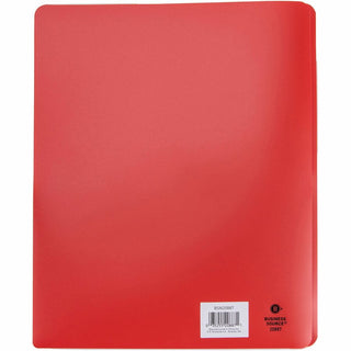 Business Source Letter Portfolio - 8 1/2" x 11" - 50 Sheet Capacity - 3 x Prong Fastener(s) - 2 Pocket(s) - Red - 1 Each