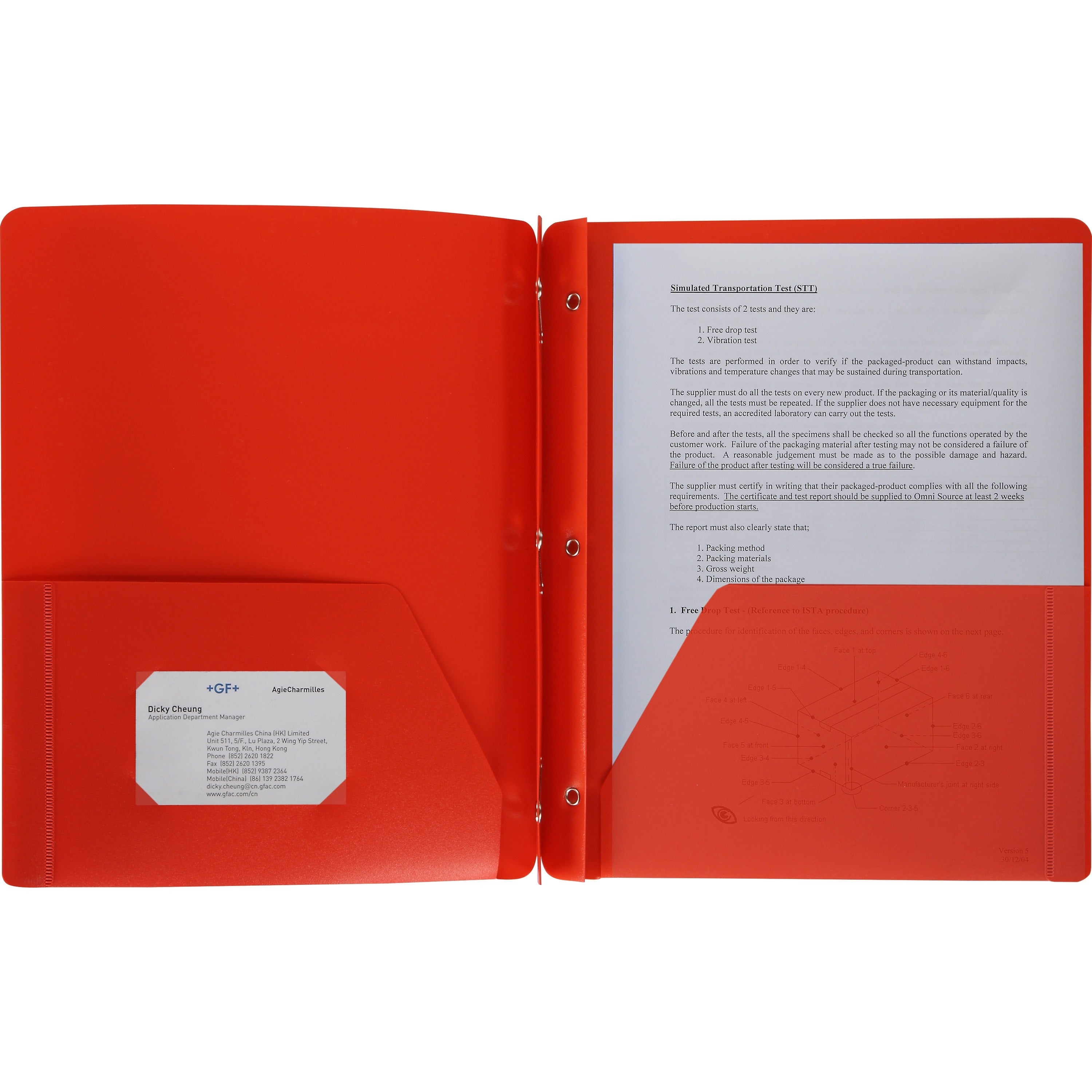 business-source-letter-portfolio-8-1-2-x-11-50-sheet-capacity-3-x-prong-fasteners-2-pockets-red-1-each_bsn20887 - 1