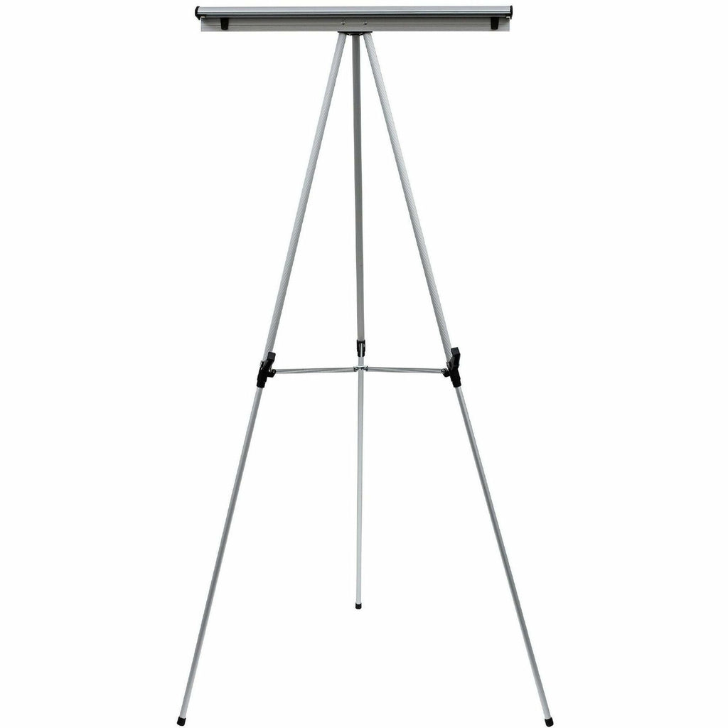 Telescoping Tripod Display Easel, Adjusts 35" to 64" High, Metal, Silver