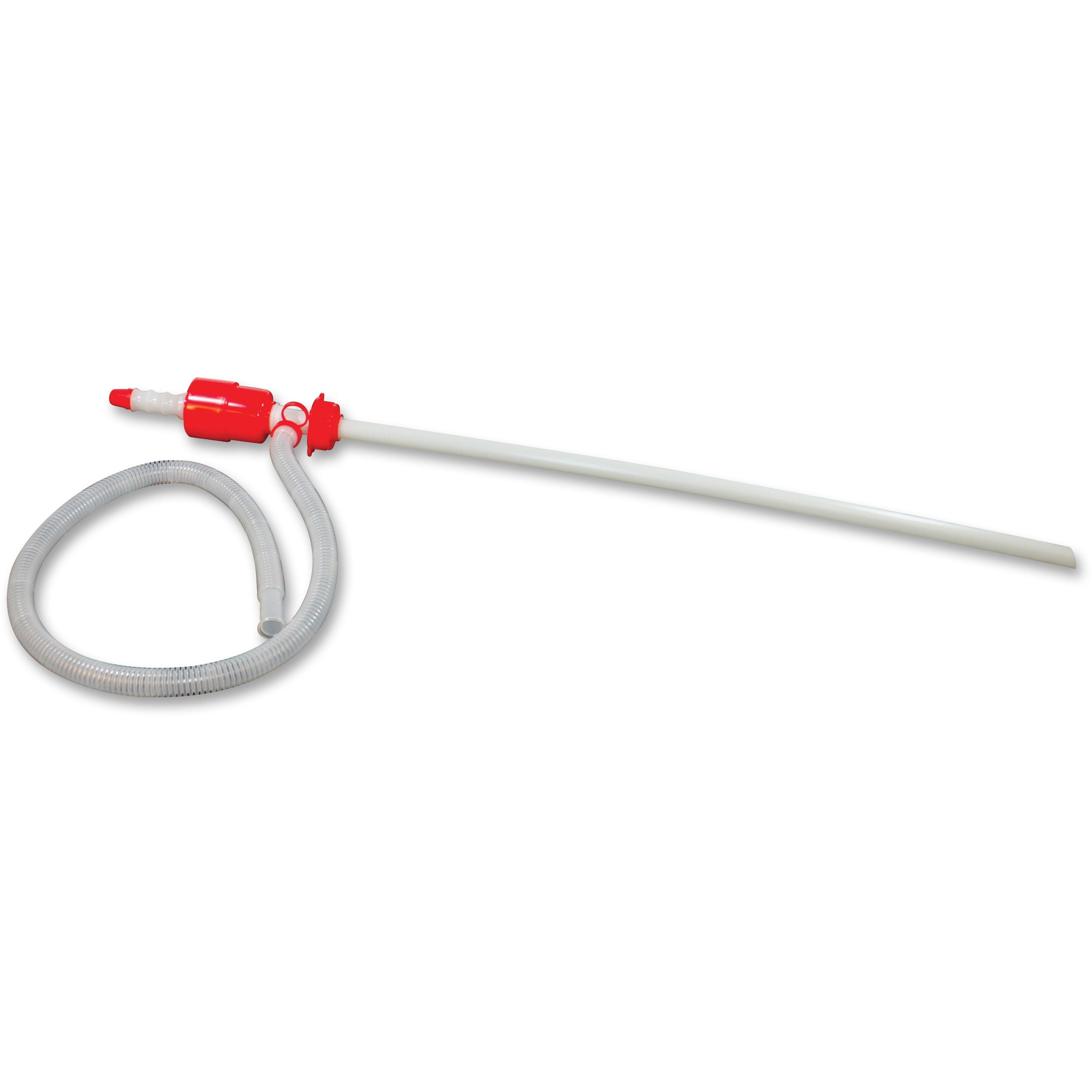 Impact Siphon Drum Pump - 4.6" Width x 45" Length - 1 Each - Red, White - 