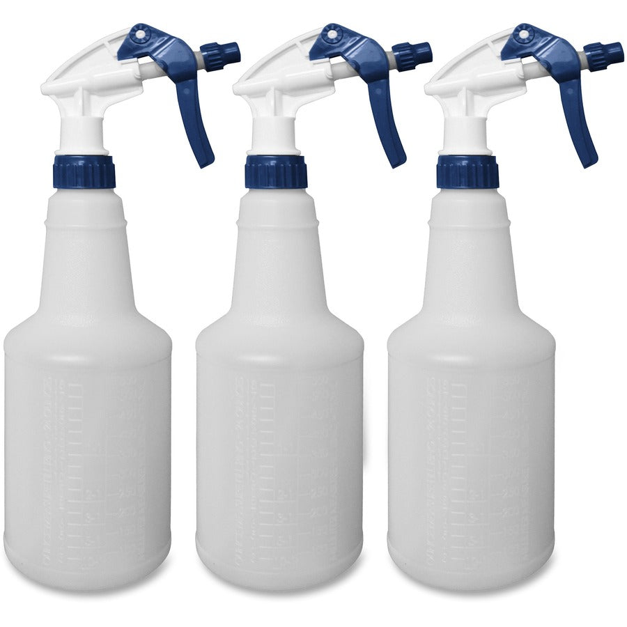 Impact Trigger Sprayer Bottle - 8.13" Hose - Adjustable Nozzle - 3 / Pack - Blue, White - 