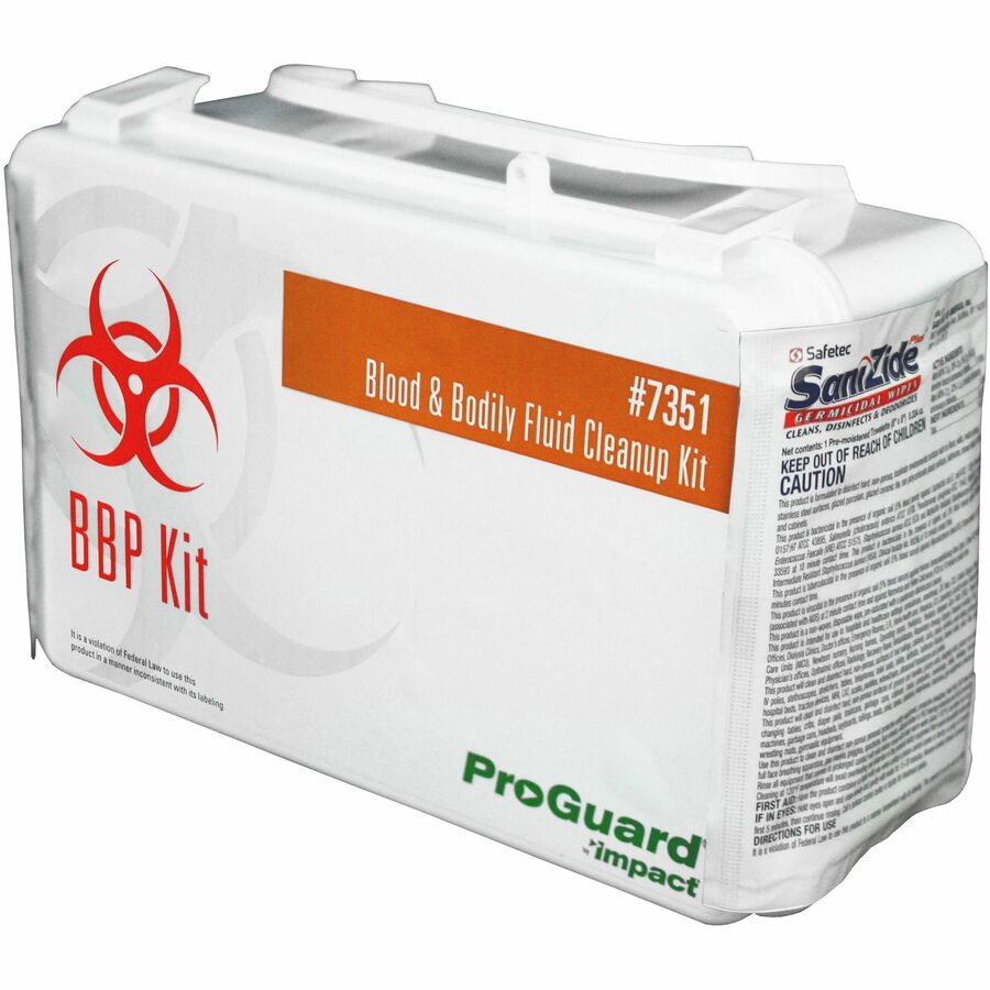 Bloodborne Pathogen Cleanup Kit, 10 x 7 x 2.5, OSHA Compliant, Plastic Case