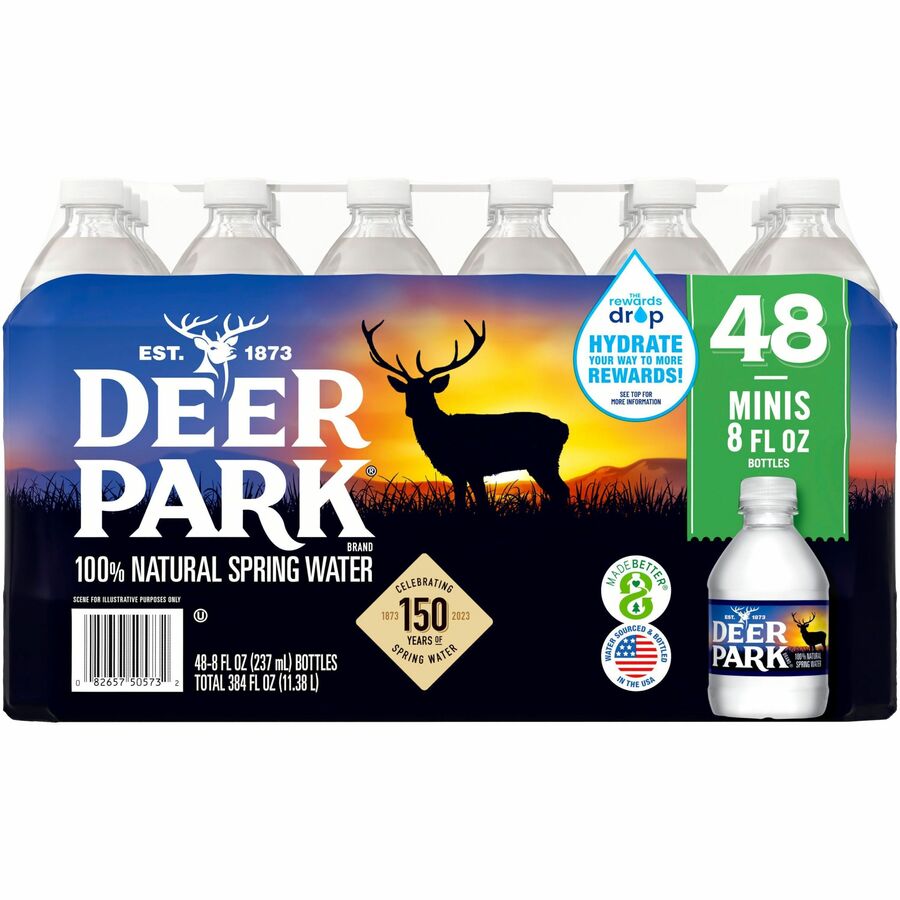 Deer Park Natural Spring Water - 8 fl oz (237 mL) - Bottle - 48 / Carton