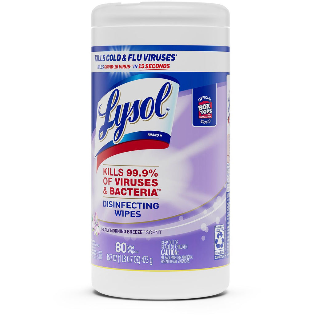 Disinfecting Wipes, Early Morning Breeze, 7 x 8, 80/Canister, Sold as 1 Each - 2