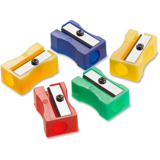 One-Hole Manual Pencil Sharpeners, 4 x 2 x 1, Assorted Colors, 24/Pack
