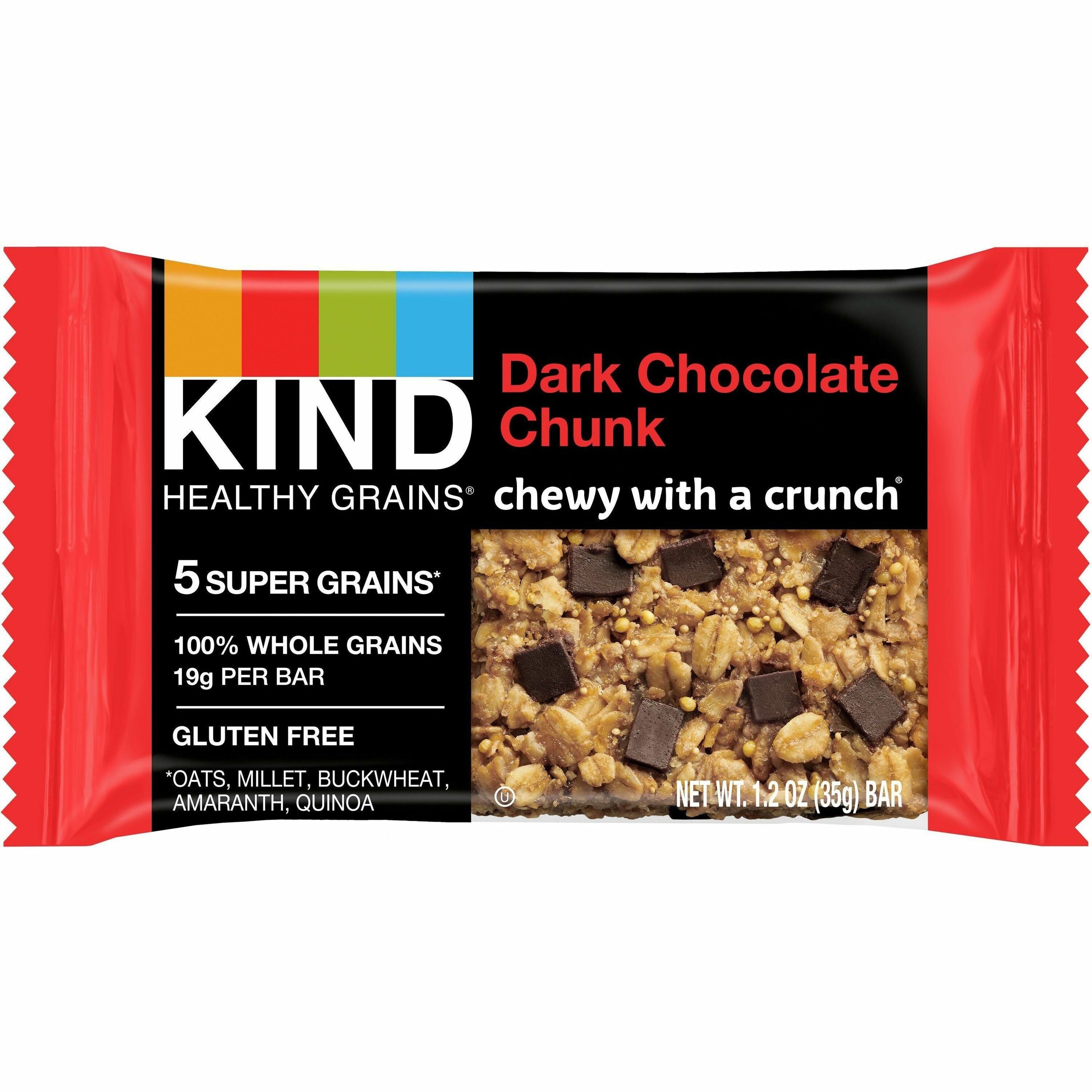 Healthy Grains Bar, Dark Chocolate Chunk, 1.2 oz, 12/Box