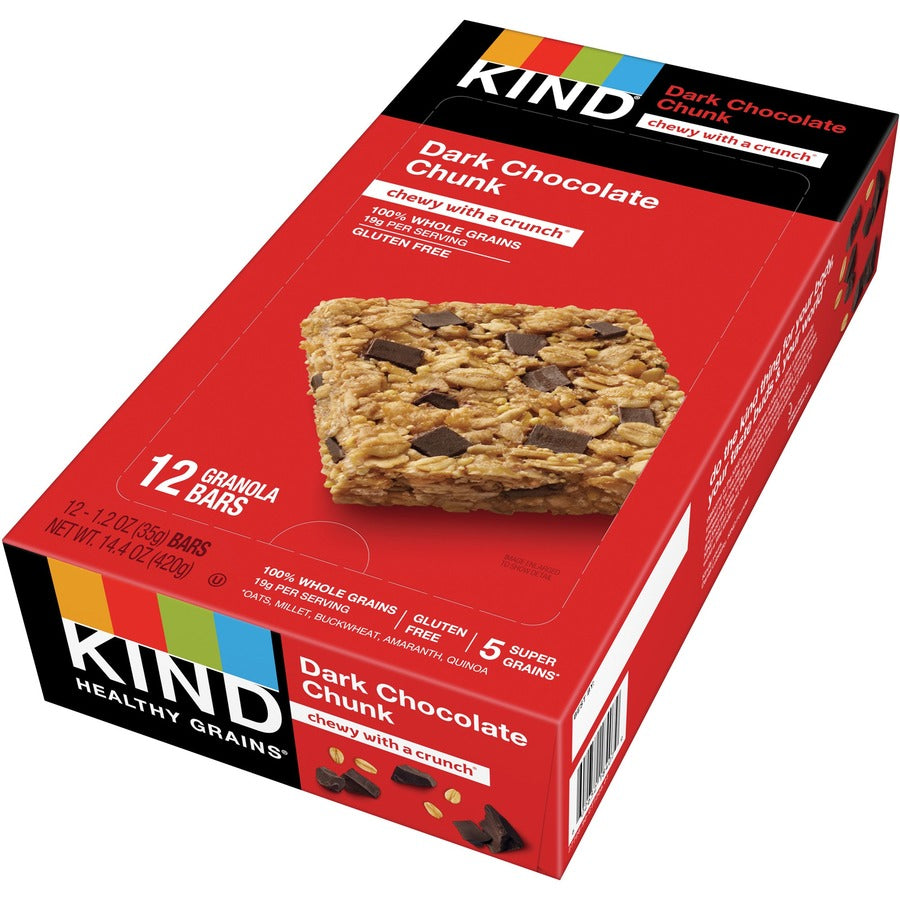 Healthy Grains Bar, Dark Chocolate Chunk, 1.2 oz, 12/Box