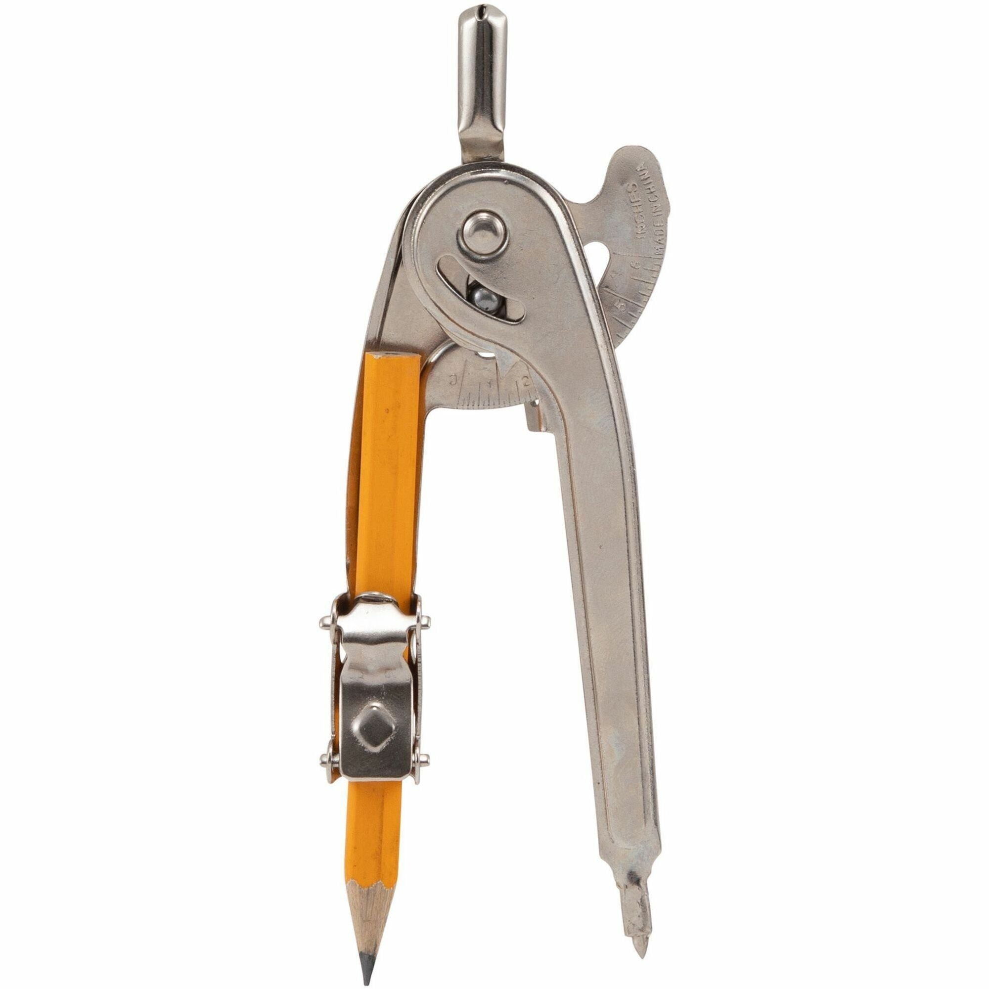 Ball Bearing Compass with Safety Pointed Tip, 12" Maximum Diameter, Silver, Dozen