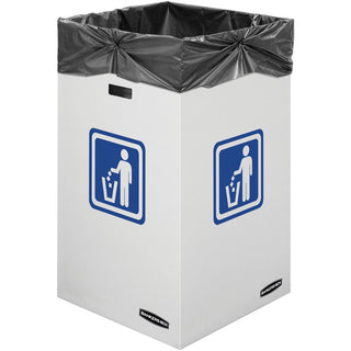 Bankers Box Waste & Recycling Bins - Internal Dimensions: 18" Width x 18" Depth x 30" Height - External Dimensions: 18.4" Width x 18.4" Depth x 30.4" Height - 42 gal - Corrugated Paper - White, Blue - Recycled - 10 / Carton
