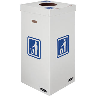 Bankers Box Waste & Recycling Bins - Internal Dimensions: 18" Width x 18" Depth x 36" Height - External Dimensions: 18.4" Width x 18.4" Depth x 36.4" Height - 50 gal - Corrugated Paper - White, Green - Recycled - 10 / Pack