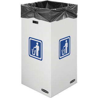Bankers Box Waste & Recycling Bins - Internal Dimensions: 18" Width x 18" Depth x 36" Height - External Dimensions: 18.4" Width x 18.4" Depth x 36.4" Height - 50 gal - Corrugated Paper - White, Green - Recycled - 10 / Pack