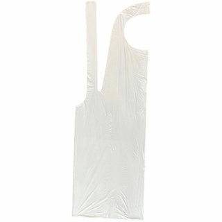 Genuine Joe 50" Disposable Poly Apron - Polyethylene - For Food Service, Manufacturing - White - 100 / Pack