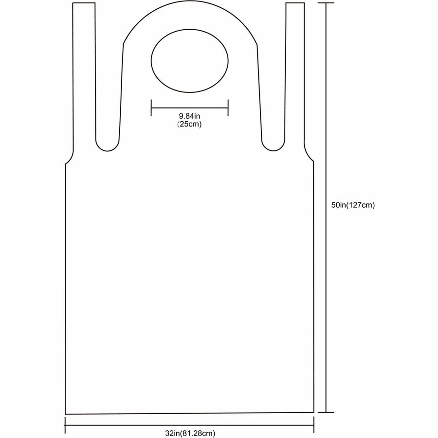 Genuine Joe 50" Disposable Poly Apron - Polyethylene - For Food Service, Manufacturing - White - 100 / Pack - 