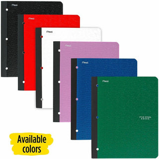 five-star-11-1-subject-wireless-notebook-80-sheets-sewn-college-ruled-3-holes-9-1-8-x-11-blackplastic-cover-pocket-perforated-bleed-resistant-easy-tear-durable-cover-1-each_mea09294 - 2