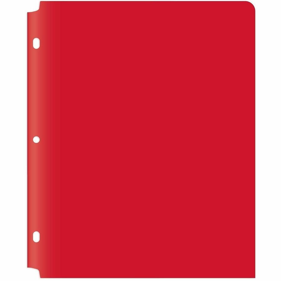 Two-Pocket Heavyweight Poly Portfolio Folder, 3-Hole Punch, 11 x 8.5, Red, 25/Box