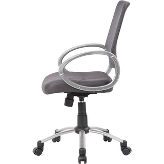 Boss Mesh Back Chair - Charcoal Gray Mesh Seat - Chrome, Black Pewter Frame - 5-star Base - Charcoal Gray - 1 Each