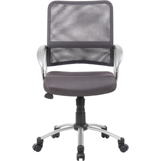 Boss Mesh Back Chair - Charcoal Gray Mesh Seat - Chrome, Black Pewter Frame - 5-star Base - Charcoal Gray - 1 Each