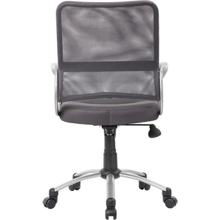 Boss Mesh Back Chair - Charcoal Gray Mesh Seat - Chrome, Black Pewter Frame - 5-star Base - Charcoal Gray - 1 Each