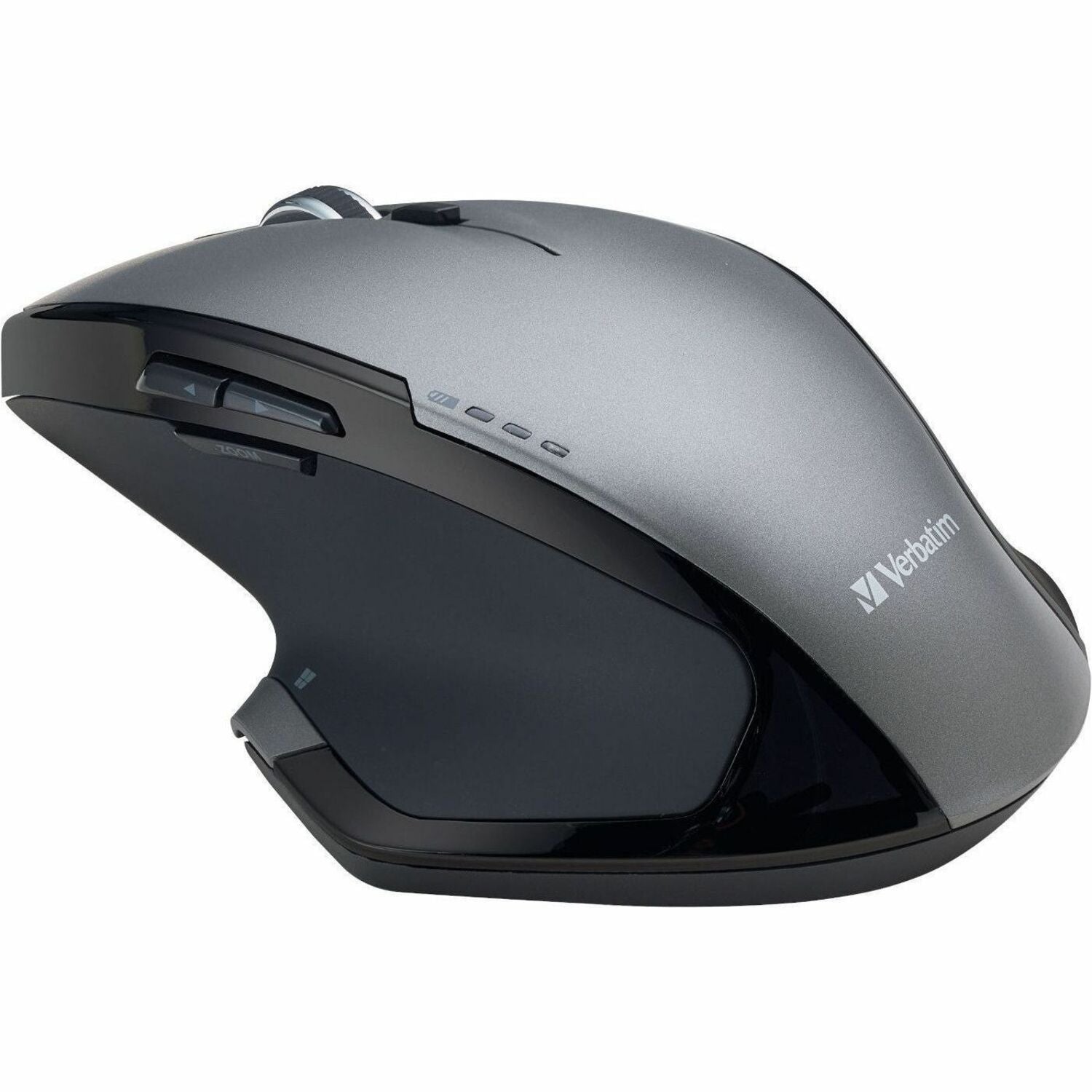 Verbatim Wireless Desktop 8-Button Deluxe Mouse - Blue LED - Wireless - Radio Frequency - Graphite - 1 Pack - USB - 1600 dpi - Scroll Wheel - 8 Button(s)