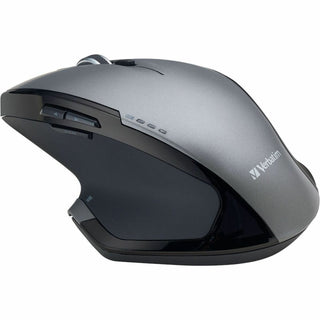 Verbatim Wireless Desktop 8-Button Deluxe Mouse - Blue LED - Wireless - Radio Frequency - Graphite - 1 Pack - USB - 1600 dpi - Scroll Wheel - 8 Button(s)