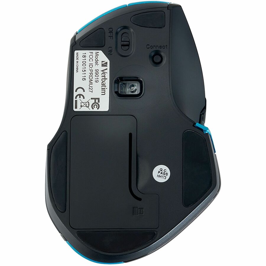 Verbatim Wireless Desktop 8-Button Deluxe Mouse - Blue LED/Optical - Wireless - Radio Frequency - Blue - 1 Pack - USB - 1600 dpi - Scroll Wheel - 8 Button(s)