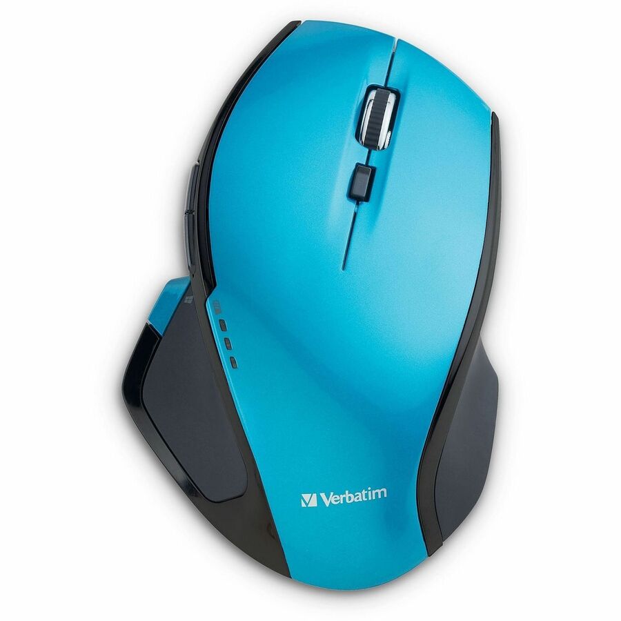 Verbatim Wireless Desktop 8-Button Deluxe Mouse - Blue LED/Optical - Wireless - Radio Frequency - Blue - 1 Pack - USB - 1600 dpi - Scroll Wheel - 8 Button(s)