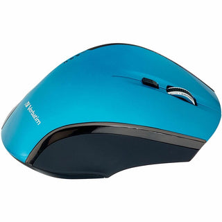 Verbatim Wireless Desktop 8-Button Deluxe Mouse - Blue LED/Optical - Wireless - Radio Frequency - Blue - 1 Pack - USB - 1600 dpi - Scroll Wheel - 8 Button(s)