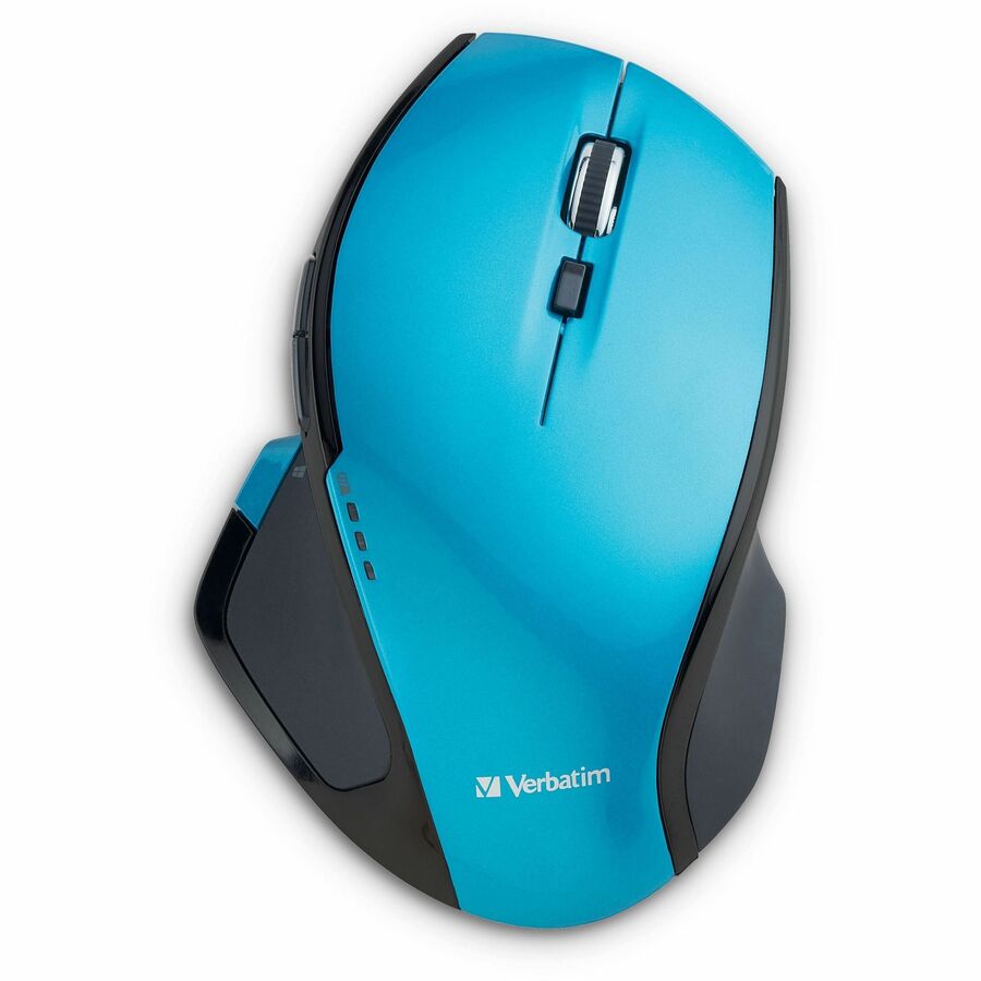 Verbatim Wireless Desktop 8-Button Deluxe Mouse - Blue LED/Optical - Wireless - Radio Frequency - Blue - 1 Pack - USB - 1600 dpi - Scroll Wheel - 8 Button(s)