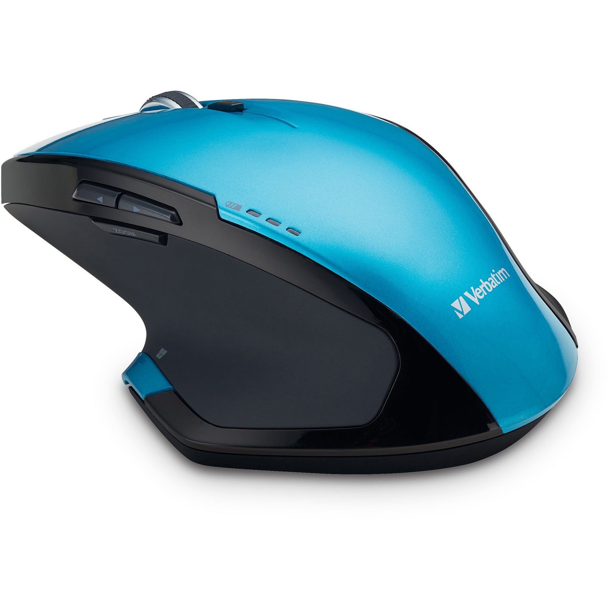 Verbatim Wireless Desktop 8-Button Deluxe Mouse - Blue LED/Optical - Wireless - Radio Frequency - Blue - 1 Pack - USB - 1600 dpi - Scroll Wheel - 8 Button(s) - 