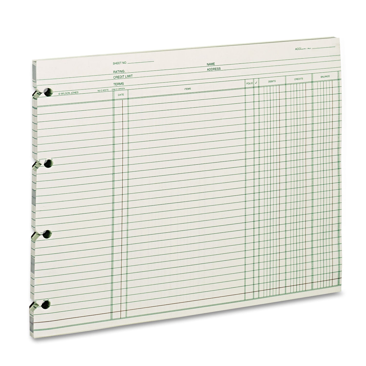 Accounting Sheets, 9.25 x 11.88, Green, Loose Sheet, 100/Pack