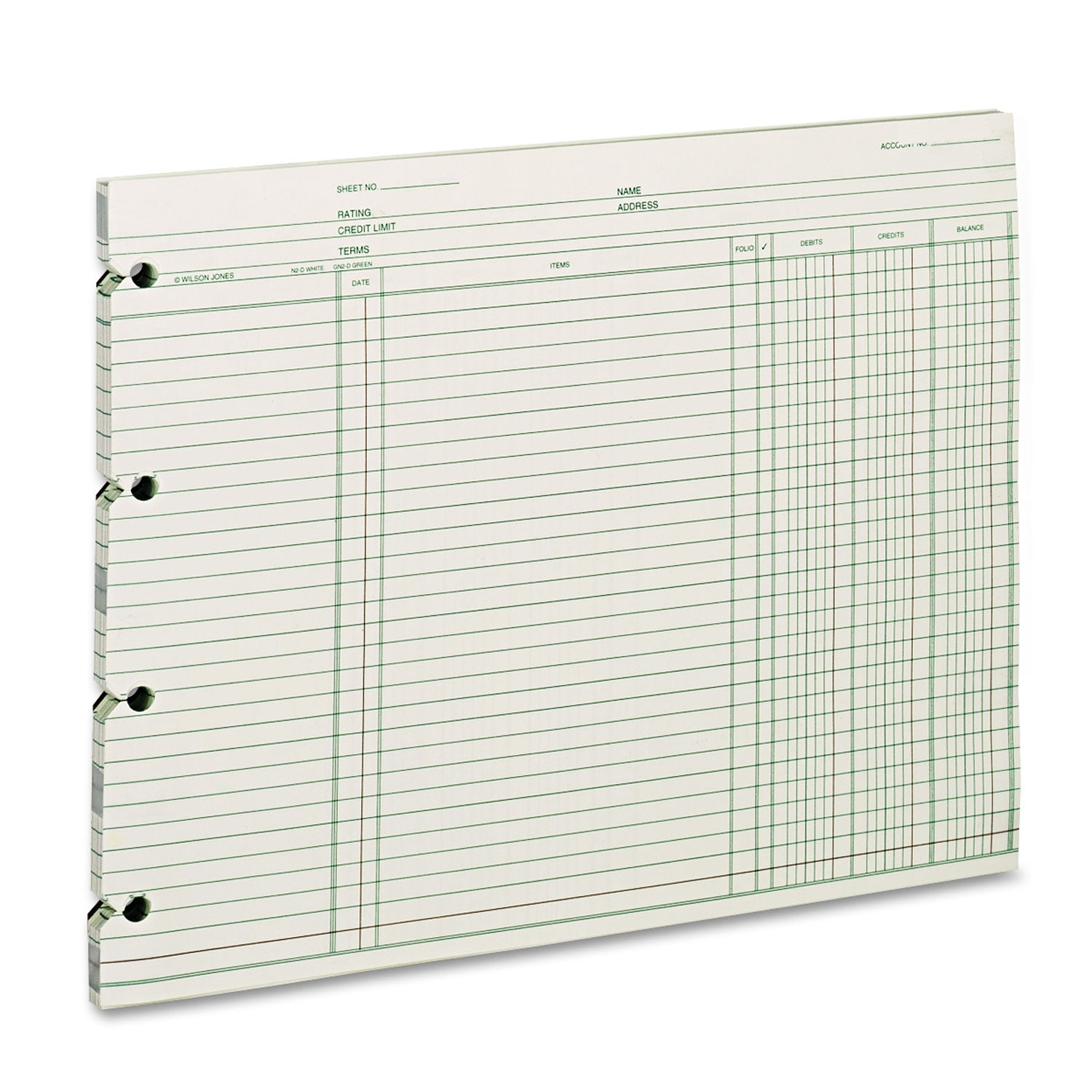 Accounting Sheets, 9.25 x 11.88, Green, Loose Sheet, 100/Pack - 