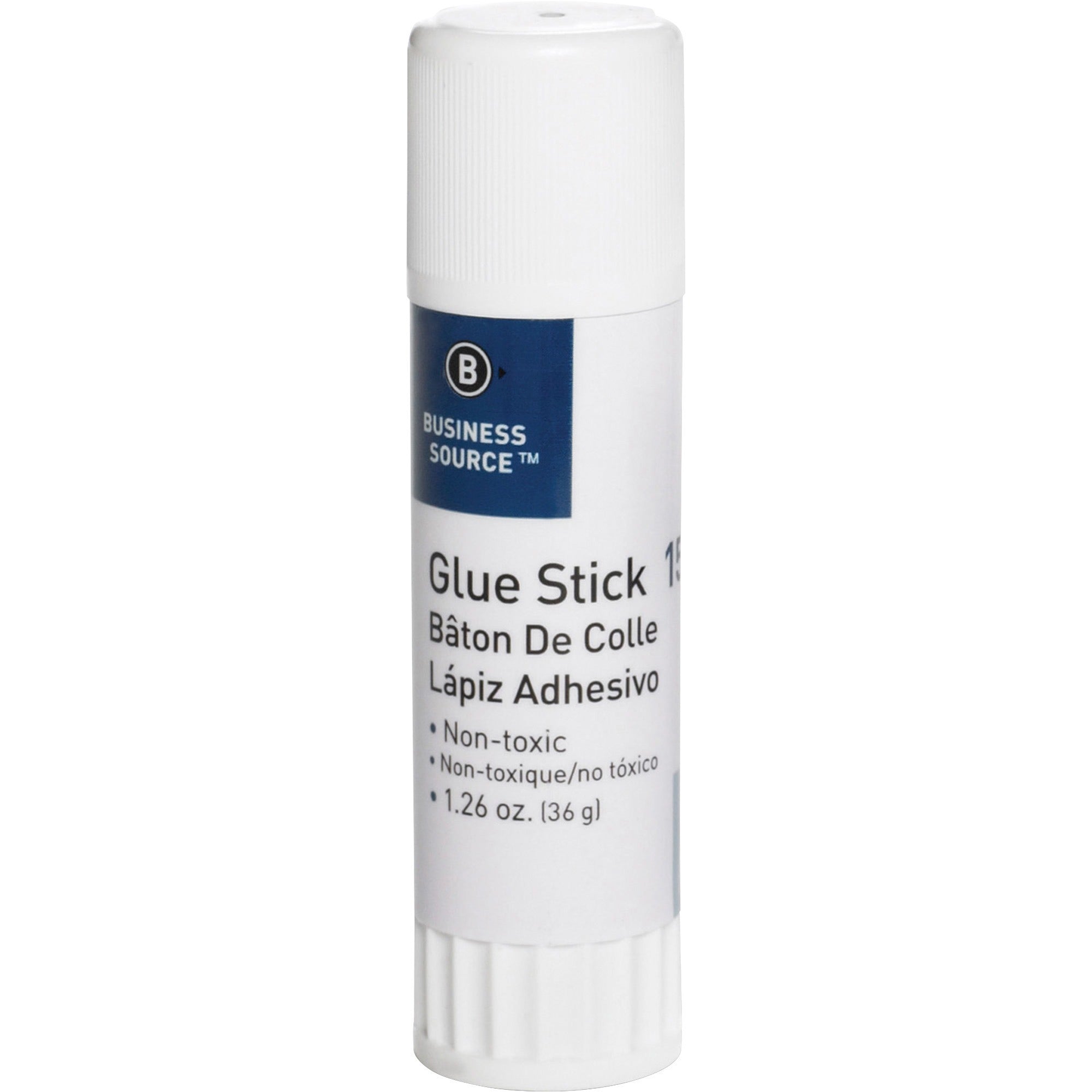 Business Source Glue Stick - 1.26 oz - 12 / Pack - White - 