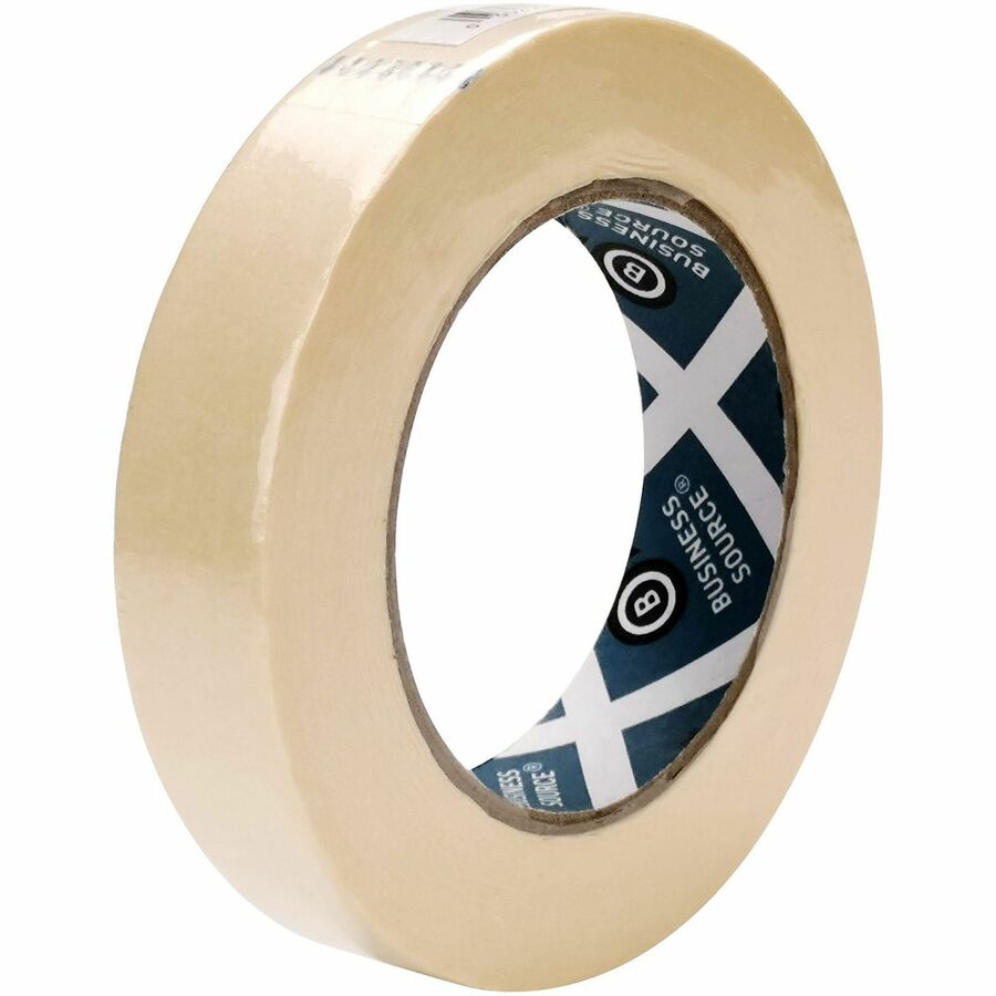 Business Source Utility-purpose Masking Tape - 60 yd Length x 1" Width - 3" Core - Crepe Paper Backing - Pressure Sensitive - For General Purpose, Holding, Bundling, Sealing, Masking - 36 / Carton - Tan