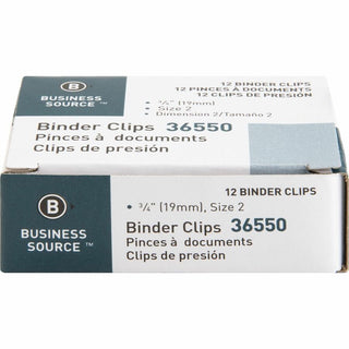 Business Source Fold-back Binder Clips - Small - 0.8" Width - 0.38" Size Capacity - for Paper - 144 / Box - Black