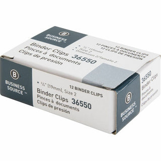 Business Source Fold-back Binder Clips - Small - 0.8" Width - 0.38" Size Capacity - for Paper - 144 / Box - Black