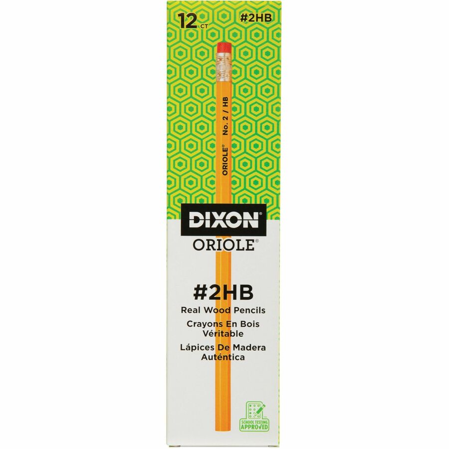 Dixon Nontoxic Chalk Sticks - #2 Lead - Black Lead - Yellow Wood Barrel - 72 / Pack