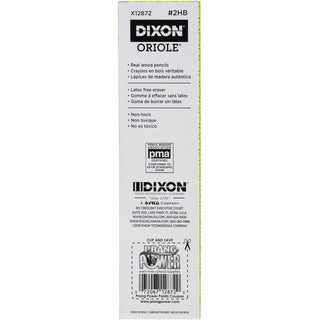 Dixon Nontoxic Chalk Sticks - #2 Lead - Black Lead - Yellow Wood Barrel - 72 / Pack