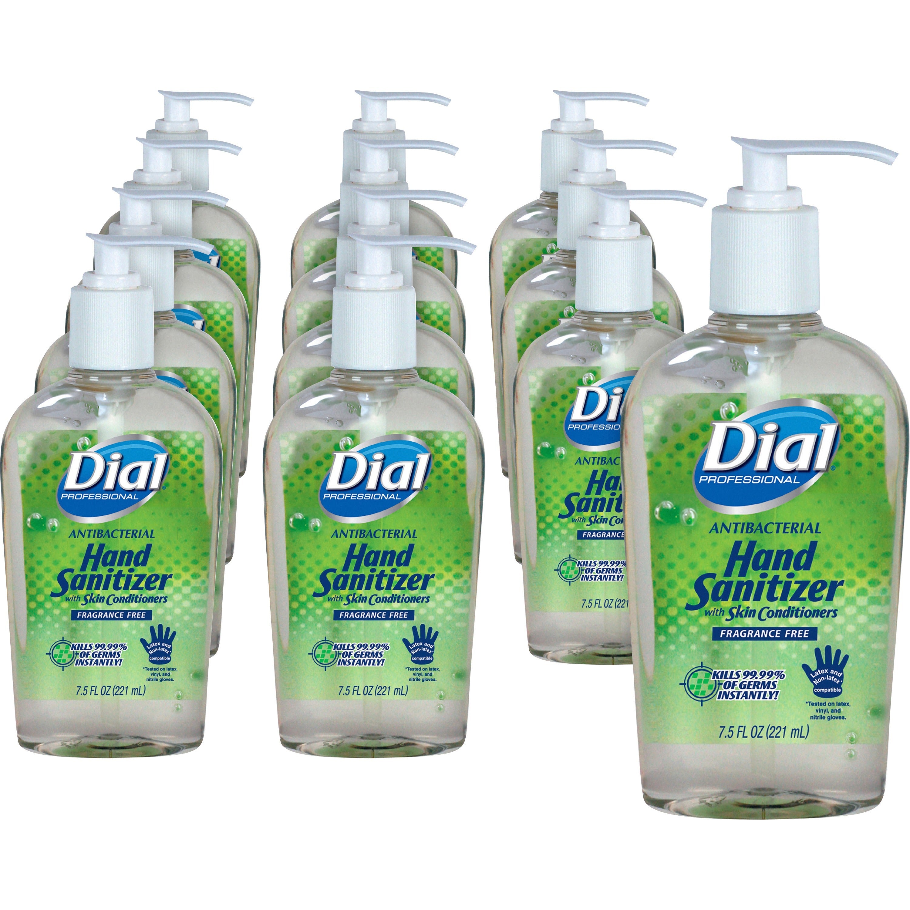 dial-hand-sanitizer-75-fl-oz-2218-ml-pump-bottle-dispenser-kill-germs-bacteria-remover-mold-remover-yeast-remover-hand-moisturizing-clear-fragrance-free-dye-free-12-carton_dia01585ct - 1