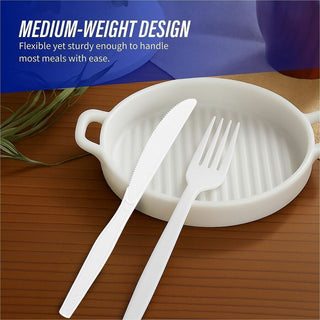 Genuine Joe Heavyweight Disposable Knives - 100 / Box - 40/Carton - Disposable - White