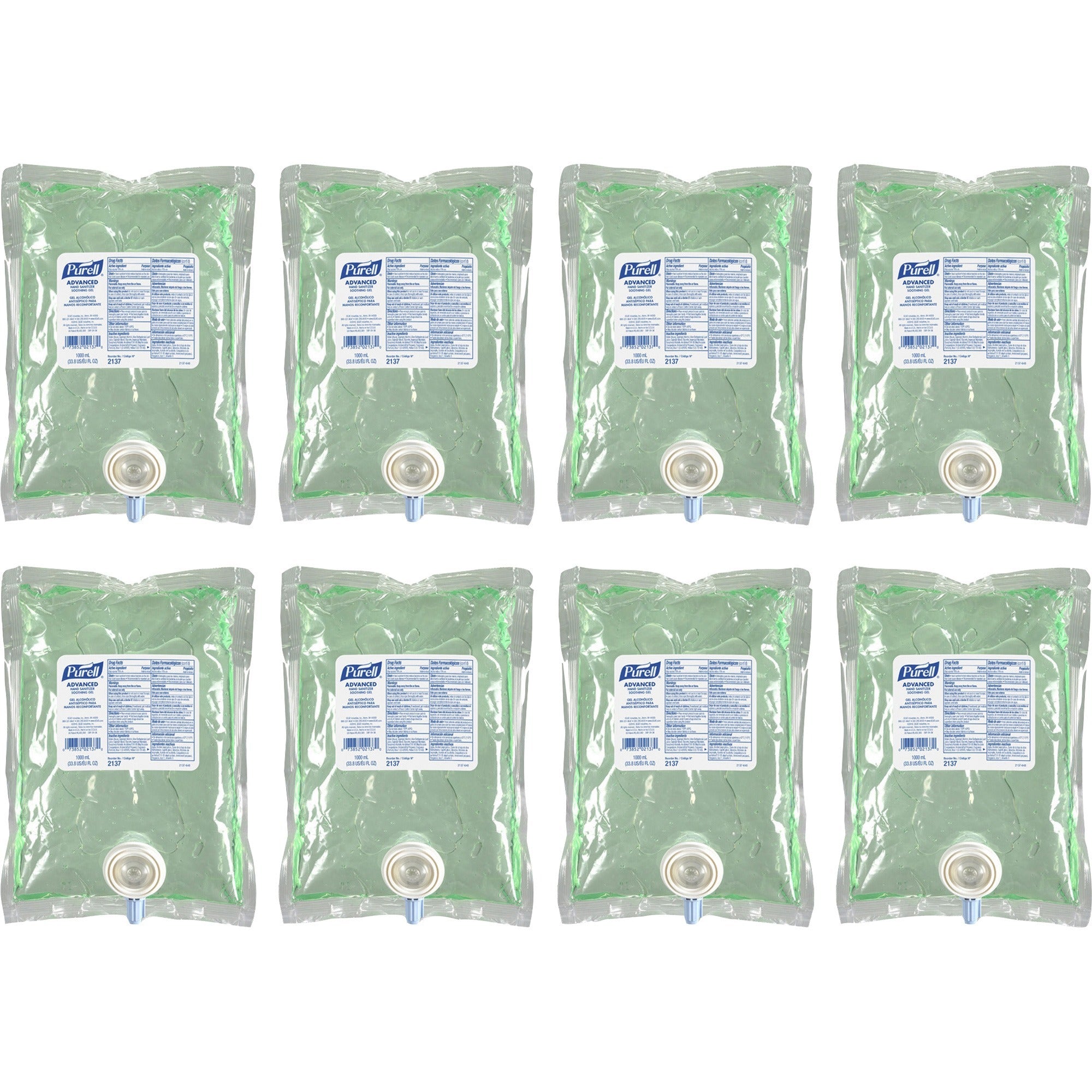 Advanced Hand Sanitizer Soothing Gel NXT Refill, 1,000 mL, Fragrance-Free, 8/Carton