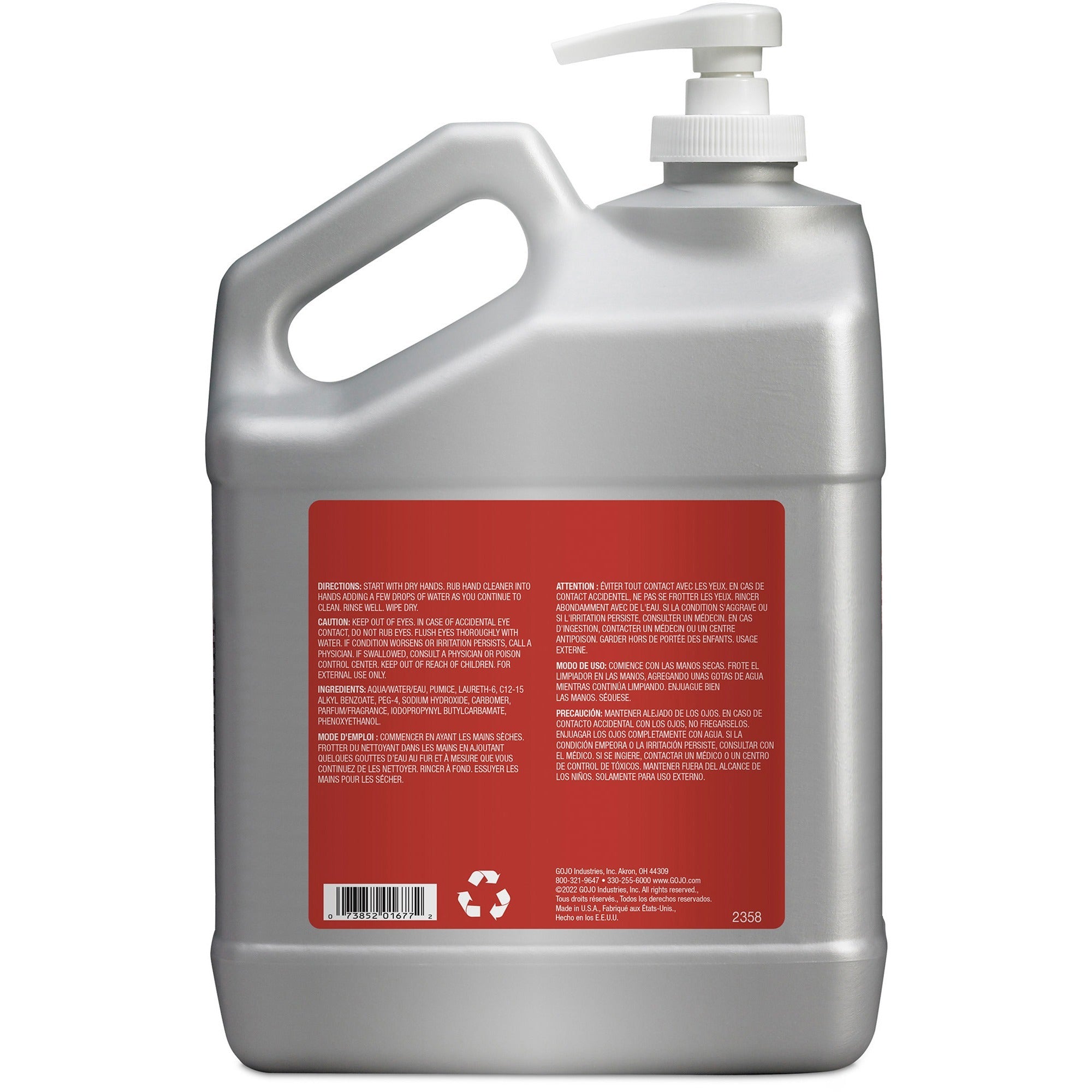 gojo-cherry-gel-pumice-hand-cleaner-cherry-scentfor-1-gal-38-l-pump-bottle-dispenser-dirt-remover-oil-remover-grease-remover-paint-remover-tar-remover-hand-skin-heavy-duty-ph-balanced-pleasant-scent-2-carton_goj235802ct - 3
