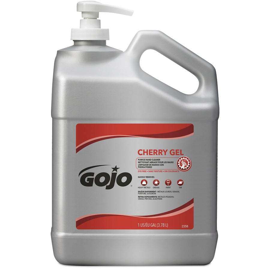 gojo-cherry-gel-pumice-hand-cleaner-cherry-scentfor-1-gal-38-l-pump-bottle-dispenser-dirt-remover-oil-remover-grease-remover-paint-remover-tar-remover-hand-skin-heavy-duty-ph-balanced-pleasant-scent-2-carton_goj235802ct - 8